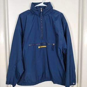 American Eagle Performance Jacket Men's M Pullover Blue Hood Y2k Windbreaker